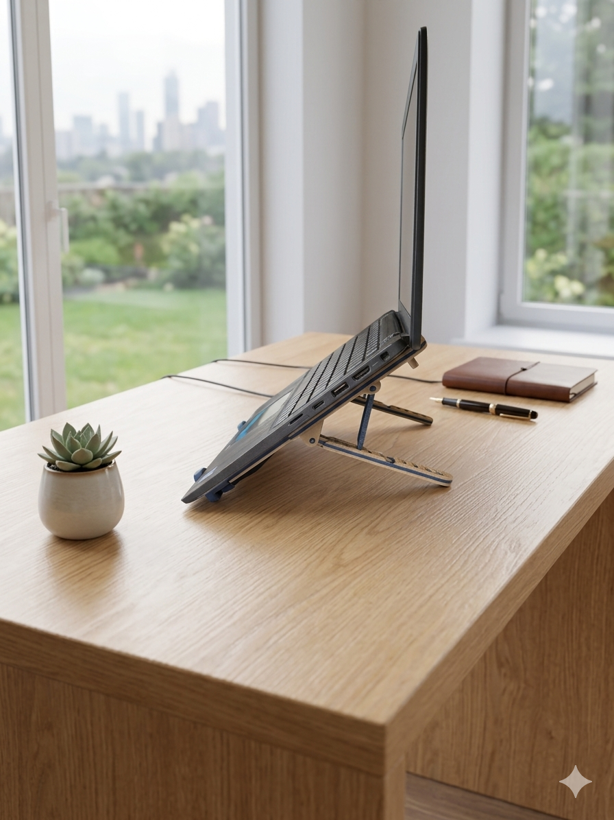 ADJUSTABLE AND FOLDABLE LAPTOP STAND – Compact, Stylish and Functional (#23)