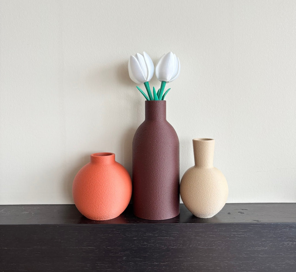 Set of 3 Decorative 3D Printed Vases (#27)