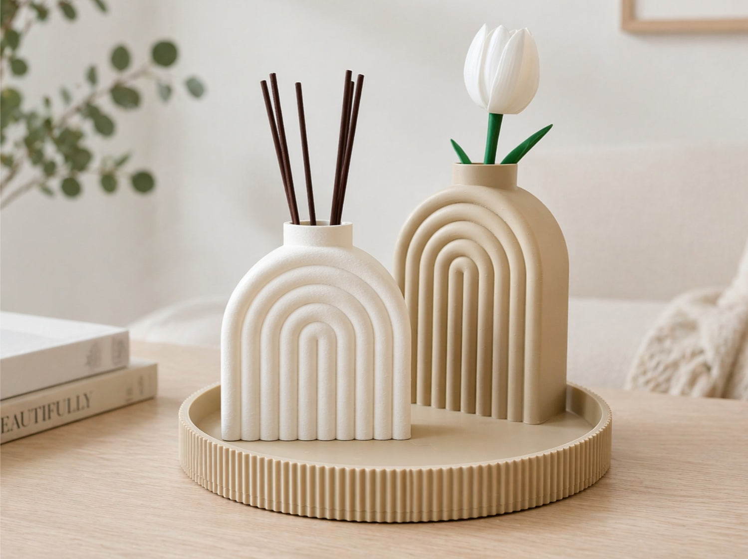 3D Decorative Tray Ø 22 cm – Versatile Base for Creative Arrangements (#26)